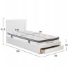 ΚΡΕΒΑΤΙ ΜΕ ΣΥΡΤΑΡΙ & ΣΤΡΩΜΑ MELANY HM10745.04 ΜΕΛΑΜΙΝΗ ΣΕ ΛΕΥΚΟ--ΓΙΑ 90x190εκ