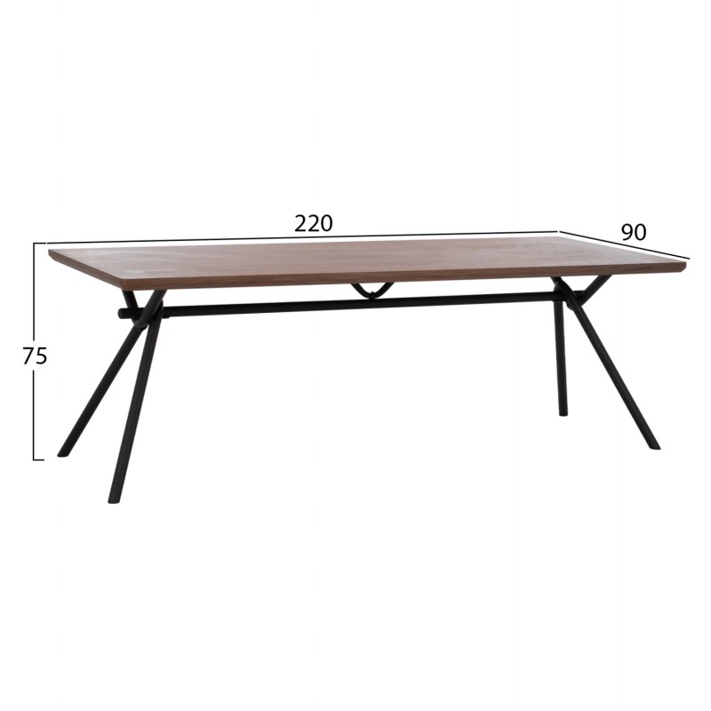 ΣΕΤ ΤΡΑΠΕΖΑΡΙΑΣ 7ΤΜΧ MANDY HM10957.03 MDF TOP--ΥΦΑΣΜΑ TAUPE & ΜΕΤΑΛ.ΠΟΔΙΑ