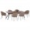 ΣΕΤ ΤΡΑΠΕΖΑΡΙΑΣ 7ΤΜΧ MANDY HM10957.03 MDF TOP--ΥΦΑΣΜΑ TAUPE & ΜΕΤΑΛ.ΠΟΔΙΑ