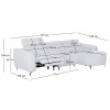 ΚΑΝΑΠΕΣ ΔΕΞΙΑ ΓΩΝΙΑ 3Θ ΜΕ RECLINE VALENTE HM3317.01R ΑΝΟΙΧΤΟ ΓΚΡΙ ΥΦΑΣΜΑ 275x160x104Yεκ