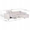 ΚΑΝΑΠΕΣ ΔΕΞΙΑ ΓΩΝΙΑ 3Θ ΜΕ RECLINE VALENTE HM3317.02R ΜΠΕΖ ΥΦΑΣΜΑ 275x160x104Yεκ