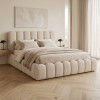 ΚΡΕΒΑΤΙ ΔΙΠΛΟ MARIUS HM759.03 ΜΠΕΖ CHENILLE ΥΦΑΣΜΑ-- ΓΙΑ ΣΤΡΩΜΑ 160x200εκ
