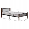 ΚΡΕΒΑΤΙ ΜΕ ΣΤΡΩΜΑ RAYVEN HM10754.02 ΜΕΤΑΛΛΟ & RUBBERWOOD ΣΕ DIRTY OAK--ΣΤΡΩΜΑ 90Χ190