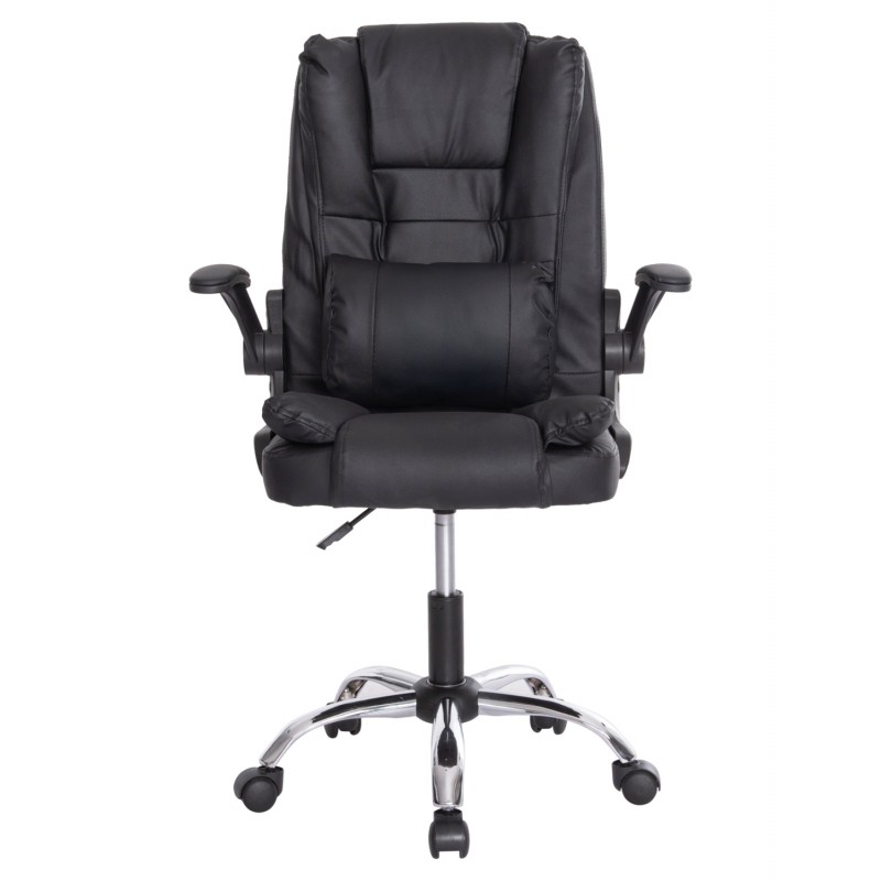 ΚΑΡΕΚΛΑ ΓΡΑΦΕΙΟΥ CANAN HM1201 ΜΑΥΡO PVC-ΒΑΣΗ ΧΡΩΜΙΟΥ 66x61x105Υεκ.