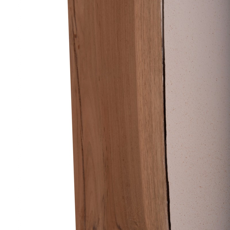 ΒΟΗΘΗΤΙΚΟ ΤΡΑΠΕΖΙ LEIA-ΣΚΑΜΠΟ HM18163.02 FIBER CEMENT ΛΕΥΚΟ-ΞΥΛΟ TEAK 32.5x32.5x46Υεκ.
