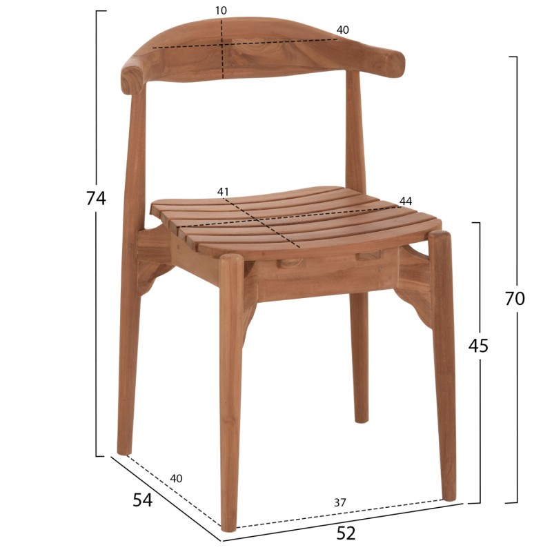 ΚΑΡΕΚΛΑ ΤΡΑΠΕΖΑΡΙΑΣ ΕΞ.ΧΩΡΟΥ DONNY HM6378 ΞΥΛΟ TEAK 52x54x74Υεκ.