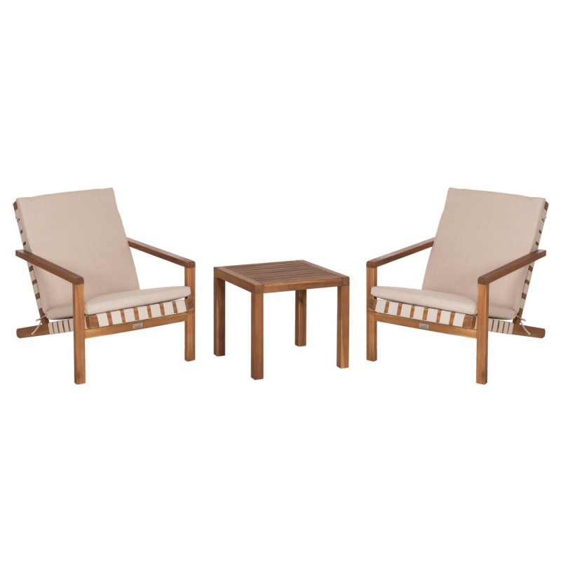 LOUNGE ΣΕΤ ΕΞ.ΧΩΡΟΥ 3ΤΜΧ DAME HM10982 ΞΥΛΟ ΑΚΑΚΙΑΣ--ΣΧΟΙΝΙ STRAP & ΜΑΞΙΛΑΡΙΑ ΣΕ ΜΠΕΖ