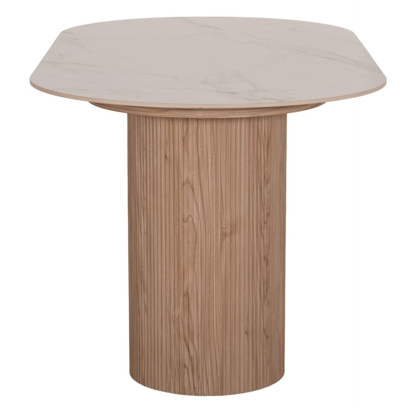 ΤΡΑΠΕΖΙ ΤΡΑΠΕΖΑΡΙΑΣ MELLOW HM18416 MDF ΠΟΔΙΑ ΣΕ ΦΥΣΙΚΟ--ΚΕΡΑΜΙΚΟ TOP 180x90x76Υεκ.