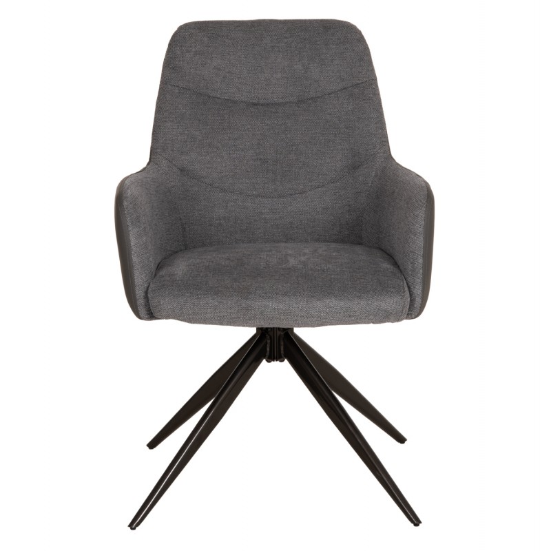 ΠΟΛΥΘΡΟΝΑ ΤΡΑΠΕΖΑΡΙΑΣ VANTER HM18409.01 ΥΦΑΣΜΑ & PU ΓΚΡΙ--ΜΕΤΑΛ.ΠΟΔΙΑ 58x65x84Υεκ.