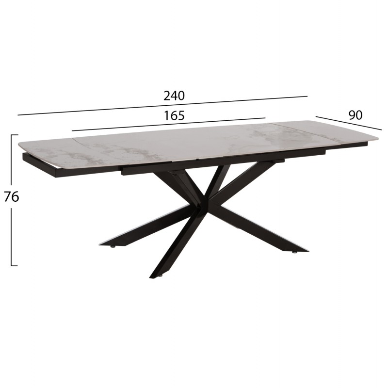 ΤΡΑΠΕΖΙ ΕΠΕΚΤΕΙΝΟΜΕΝΟ AIRA HM18411 ΚΕΡΑΜΙΚΟ TOP ΣΕ ΛΕΥΚΟ/ΚΑΦΕ ΜΑΡΜΑΡΟ 165/240x90x76Υεκ
