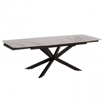 ΤΡΑΠΕΖΙ ΕΠΕΚΤΕΙΝΟΜΕΝΟ AIRA HM18411 ΚΕΡΑΜΙΚΟ TOP ΣΕ ΛΕΥΚΟ/ΚΑΦΕ ΜΑΡΜΑΡΟ 165/240x90x76Υεκ