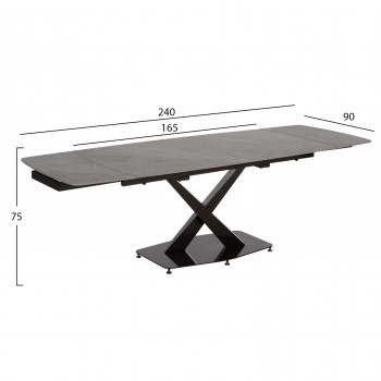 ΤΡΑΠΕΖΙ ΕΠΕΚΤΕΙΝΟΜΕΝΟ HOKU HM18410 ΚΕΡΑΜΙΚΟ TOP ΣΕ ΓΚΡΙ ΜΑΡΜΑΡΟ 165/240x90x75Υεκ.