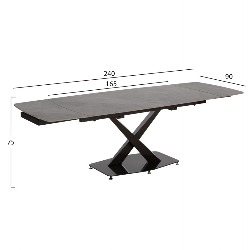 ΤΡΑΠΕΖΙ ΕΠΕΚΤΕΙΝΟΜΕΝΟ HOKU HM18410 ΚΕΡΑΜΙΚΟ TOP ΣΕ ΓΚΡΙ ΜΑΡΜΑΡΟ 165/240x90x75Υεκ.