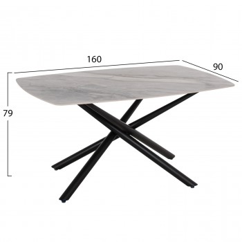 ΤΡΑΠΕΖΙ ΤΡΑΠΕΖΑΡΙΑΣ ISKA HM18420 ΚΕΡΑΜΙΚΟ TOP ΣΕ ΛΕΥΚΟ/ΚΑΦΕ ΜΑΡΜΑΡΟ 160x90x79Υεκ