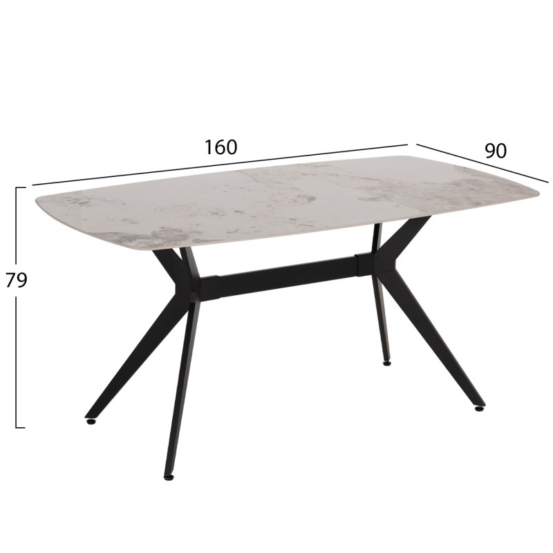 ΤΡΑΠΕΖΙ ΤΡΑΠΕΖΑΡΙΑΣ AIKA HM18421 ΚΕΡΑΜΙΚΟ TOP ΣΕ ΛΕΥΚΟ/ΧΡΥΣΟ ΜΑΡΜΑΡΟ 160x90x79Υεκ