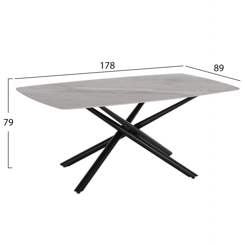 ΤΡΑΠΕΖΙ ΤΡΑΠΕΖΑΡΙΑΣ ISKA HM18423 ΚΕΡΑΜΙΚΟ TOP ΣΕ ΛΕΥΚΟ/ΚΑΦΕ ΜΑΡΜΑΡΟ 178x89x79Υεκ