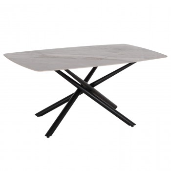 ΤΡΑΠΕΖΙ ΤΡΑΠΕΖΑΡΙΑΣ ISKA HM18423 ΚΕΡΑΜΙΚΟ TOP ΣΕ ΛΕΥΚΟ/ΚΑΦΕ ΜΑΡΜΑΡΟ 178x89x79Υεκ