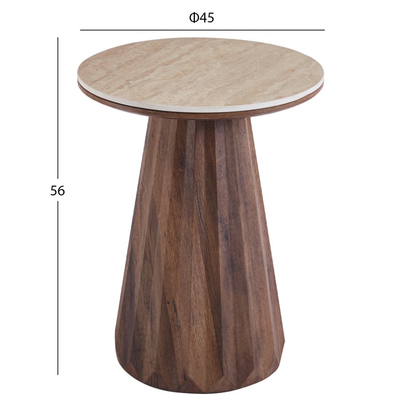ΤΡΑΠΕΖΙΑ ΣΑΛΟΝΙΟΥ 2ΤΜΧ WALDEN HM12108 ΚΕΡΑΜΙΚΑ TOP--MDF ΒΑΣΕΙΣ Φ80+Φ46εκ.