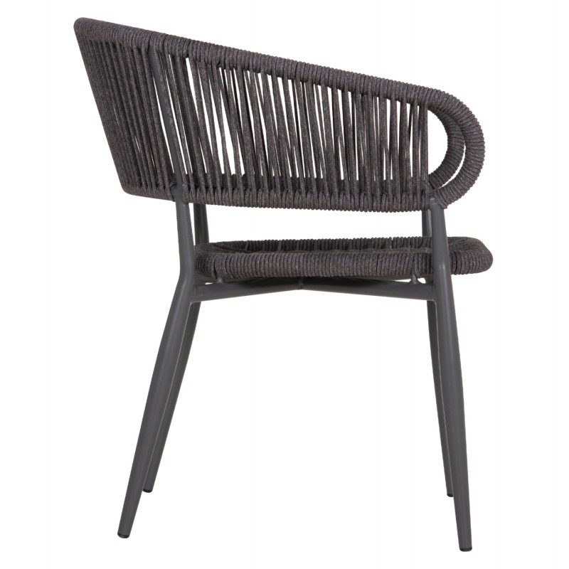 ΠΟΛΥΘΡΟΝΑ ΑΛΟΥΜΙΝΙΟΥ EULO HM5783.21 ΓΚΡΙ-ΤWISTED RATTAN ΓΚΡΙ 57x63x77Υεκ.