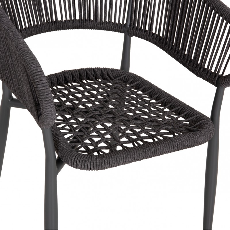 ΠΟΛΥΘΡΟΝΑ ΑΛΟΥΜΙΝΙΟΥ EULO HM5783.21 ΓΚΡΙ-ΤWISTED RATTAN ΓΚΡΙ 57x63x77Υεκ.