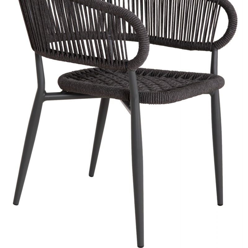 ΠΟΛΥΘΡΟΝΑ ΑΛΟΥΜΙΝΙΟΥ EULO HM5783.21 ΓΚΡΙ-ΤWISTED RATTAN ΓΚΡΙ 57x63x77Υεκ.