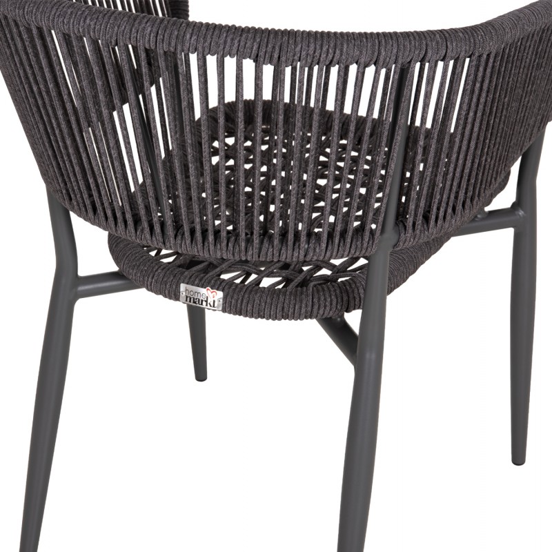 ΠΟΛΥΘΡΟΝΑ ΑΛΟΥΜΙΝΙΟΥ EULO HM5783.21 ΓΚΡΙ-ΤWISTED RATTAN ΓΚΡΙ 57x63x77Υεκ.