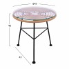 ΤΡΑΠΕΖΙ ΜΕΤΑΛΛΙΚΟ ALLEGRA HM5459 ΜΕ WICKER ΜΠΕΖ ΚΑΙ ΓΥΑΛΙ Φ45Χ46Υεκ.