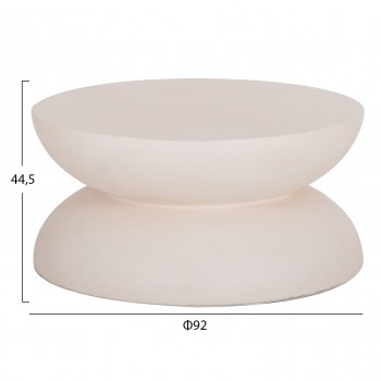 ΤΡΑΠΕΖΙ ΣΑΛΟΝΙΟΥ ANNA HM18158.02 FIBER CEMENT ΣΕ ΛΕΥΚΟ--Φ92x44.5Υεκ