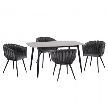 ΣΕΤ ΤΡΑΠΕΖΑΡΙΑΣ 5ΤΜΧ RAVEN HM12116.01 ΚΕΡΑΜΙΚΟ TOP ΓΚΡΙ ΜΑΡΜΑΡΟ--ΓΚΡΙ ΒΕΛΟΥΔΟ