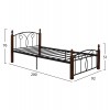 ΣΕΤ ΥΠΝΟΔΩΜΑΤΙΟΥ ΜΕ ΣΤΡΩΜΑ 3ΤΜΧ HM11217 RUBBERWOOD-ΜΕΤΑΛΛΟ