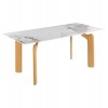 ΤΡΑΠΕΖΙ DALLE HM18479.02 MDF TOP ΟΨΗ ΜΑΡΜΑΡΟΥ-ΜΕΤΑΛ.ΠΟΔΙΑ OΨΗ ΦΥΣΙΚΟΥ ΞΥΛΟΥ 180x90x76Υεκ