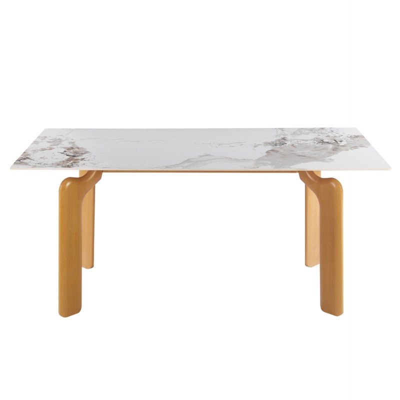 ΤΡΑΠΕΖΙ DALLE HM18479.02 MDF TOP ΟΨΗ ΜΑΡΜΑΡΟΥ-ΜΕΤΑΛ.ΠΟΔΙΑ OΨΗ ΦΥΣΙΚΟΥ ΞΥΛΟΥ 180x90x76Υεκ