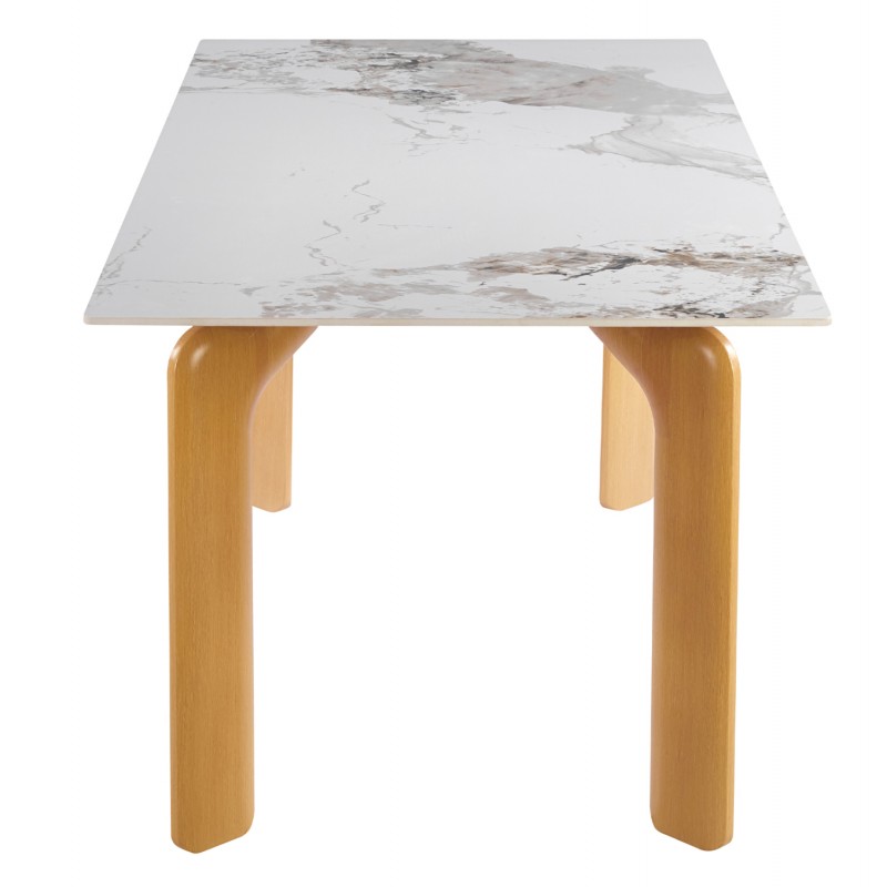 ΤΡΑΠΕΖΙ DALLE HM18479.02 MDF TOP ΟΨΗ ΜΑΡΜΑΡΟΥ-ΜΕΤΑΛ.ΠΟΔΙΑ OΨΗ ΦΥΣΙΚΟΥ ΞΥΛΟΥ 180x90x76Υεκ