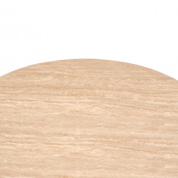 ΤΡΑΠΕΖΙ CHARM HM18465.04 SINTERED STONE ΣΕ ΤΡΑΒΕΡΤΙΝΑ--ΜΠΕΖ ΒΑΣΗ Φ120x75Υεκ
