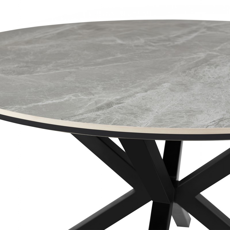 ΤΡΑΠΕΖΙ ΤΡΑΠΕΖΑΡΙΑΣ ΣΤΡΟΓΓΥΛΟ ERAGON HM18460.03 SINT. STONE ΣΕ ΓΚΡΙ ΜΑΡΜΑΡΟ Φ120x75Υεκ
