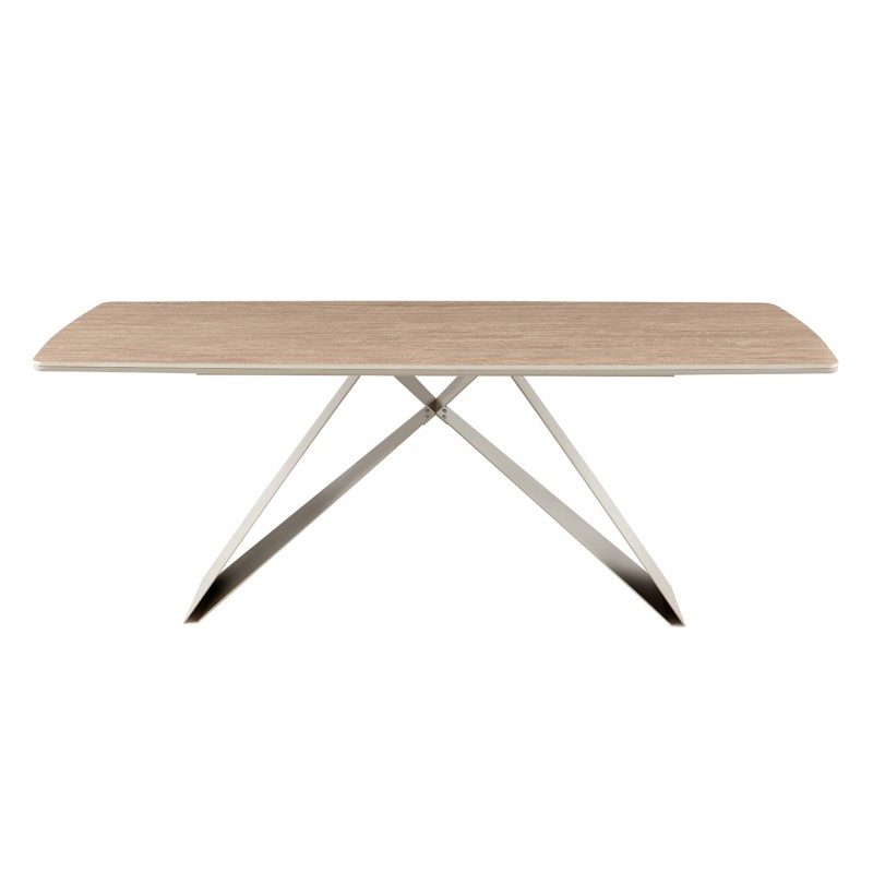 ΤΡΑΠΕΖΙ ΤΡΑΠΕΖΑΡΙΑΣ CATAN HM18464.04 SINTERED STONE TOP IN TRAVERTINE 200x100x75Υεκ