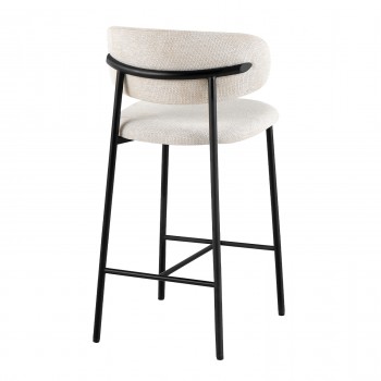 ΣΚΑΜΠΟ-ΜΠΑΡ ΜΕΣ.ΥΨΟΥΣ KIMO HM18462.02 ΜΠΕΖ ΥΦΑΣΜΑ--ΜΕΤΑΛ.ΠΟΔΙΑ ΣΕ ΜΑΥΡΟ 47x48x93Υεκ