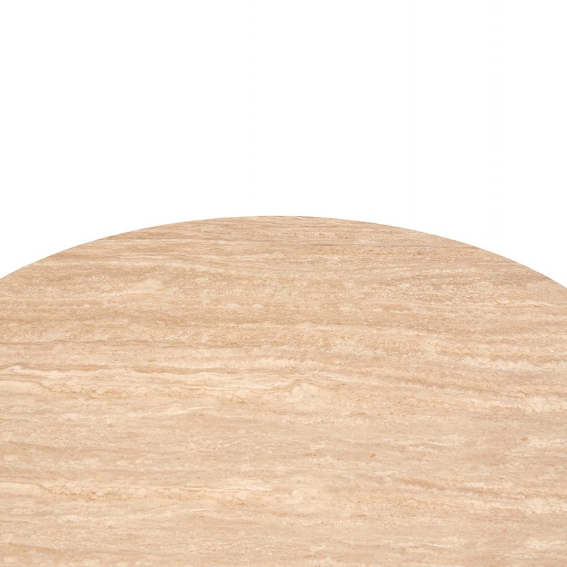 ΤΡΑΠΕΖΙ CHARM HM18465.05 SINTERED STONE ΣΕ ΤΡΑΒΕΡΤΙΝΑ--ΜΕΤΑΛ.ΒΑΣΗ Φ120x75Υεκ