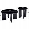 ΣΕΤ 2 ΤΡΑΠΕΖΙΑ ΣΑΛΟΝΙΟΥ FLIX HM18452.02 MDF ΣΕ GLOSSY ΜΑΥΡΟ Φ80 & Φ50εκ