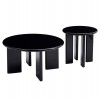 ΣΕΤ 2 ΤΡΑΠΕΖΙΑ ΣΑΛΟΝΙΟΥ FLIX HM18452.02 MDF ΣΕ GLOSSY ΜΑΥΡΟ Φ80 & Φ50εκ