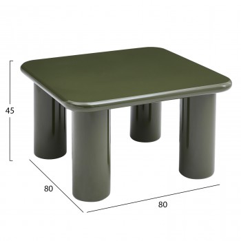 ΤΡΑΠΕΖΙ ΣΑΛΟΝΙΟΥ SOLNA HM18453.07 MDF ΣΕ GLOSSY ΠΡΑΣΙΝΟ 80x80x45Υεκ