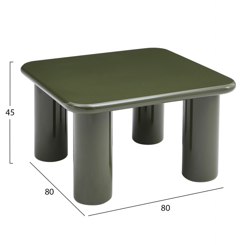 ΤΡΑΠΕΖΙ ΣΑΛΟΝΙΟΥ SOLNA HM18453.07 MDF ΣΕ GLOSSY ΠΡΑΣΙΝΟ 80x80x45Υεκ
