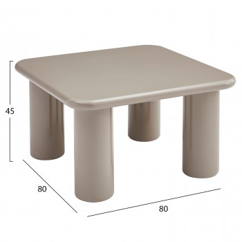 ΤΡΑΠΕΖΙ ΣΑΛΟΝΙΟΥ SOLNA HM18453.05 MDF ΣΕ GLOSSY TAUPE 80x80x45Υεκ