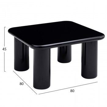 ΤΡΑΠΕΖΙ ΣΑΛΟΝΙΟΥ SOLNA HM18453.02 MDF ΣΕ GLOSSY ΜΑΥΡΟ 80x80x45Υεκ