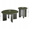 ΣΕΤ 2 ΤΡΑΠΕΖΙΑ ΣΑΛΟΝΙΟΥ FLIX HM18452.07 MDF ΣΕ GLOSSY ΠΡΑΣΙΝΟ Φ80 & Φ50εκ