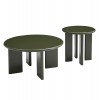 ΣΕΤ 2 ΤΡΑΠΕΖΙΑ ΣΑΛΟΝΙΟΥ FLIX HM18452.07 MDF ΣΕ GLOSSY ΠΡΑΣΙΝΟ Φ80 & Φ50εκ