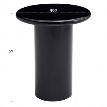 ΒΟΗΘΗΤΙΚΟ ΤΡΑΠΕΖΑΚΙ SOLNA HM18455.02 MDF ΣΕ GLOSSY ΜΑΥΡΟ Φ50x59Υεκ