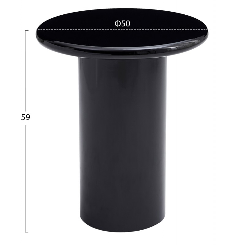ΒΟΗΘΗΤΙΚΟ ΤΡΑΠΕΖΑΚΙ SOLNA HM18455.02 MDF ΣΕ GLOSSY ΜΑΥΡΟ Φ50x59Υεκ