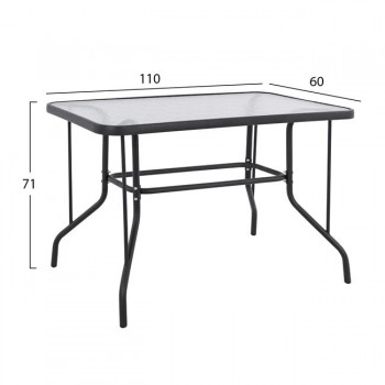 ΣΕΤ ΤΡΑΠΕΖΑΡΙΑΣ 5ΤΜΧ ADAM HM21220.01 ΚΑΡΕΚΛΕΣ ΜΕΤΑΛΛΙΚΕΣ & ΤΡΑΠΕΖΙ 110x60 ΓΚΡΙ