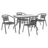 ΣΕΤ ΤΡΑΠΕΖΑΡΙΑΣ 5ΤΜΧ ADAM HM21220.01 ΚΑΡΕΚΛΕΣ ΜΕΤΑΛΛΙΚΕΣ & ΤΡΑΠΕΖΙ 110x60 ΓΚΡΙ